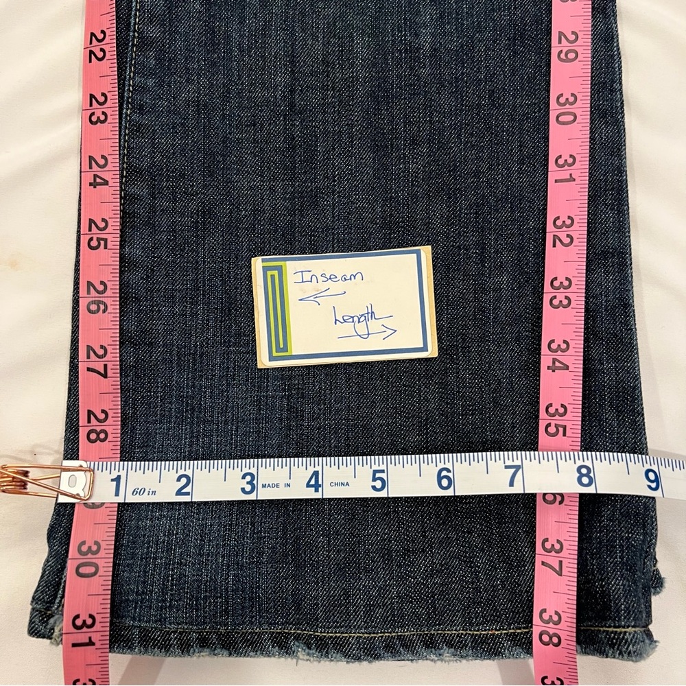 GoldSign Desire Lowrise Distressed Flare Bootcut Denim Jeans USA Made SZ 27 EUC - Picture 16 of 16